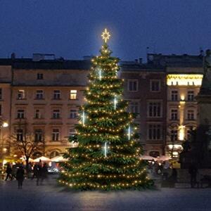 DecoLED LED světelná sada na stromy vysoké 9-11m, teplá bílá s padajícím sněhem obraz