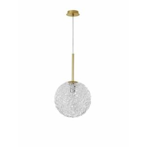 NOVA LUCE závěsné svítidlo MIRANO čiré strukturované sklo a broušená zlatá ocel E27 1x12W 230V IP20 bez žárovky 9260211 obraz