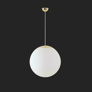 OSMONT ADR60859 ADRIA S4 závěsné skleněné svítidlo mosaz leštěná / bílá IP40 4000 K 41W LED nouzové kombinované 3 h obraz