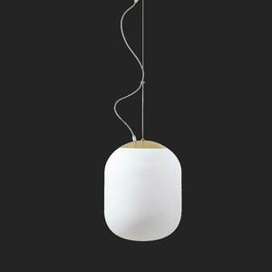 OSMONT TAN62350 TANIA L1 HP závěsné skleněné svítidlo mosaz leštěná / bílá IP40 3000 K 52W LED DALI obraz