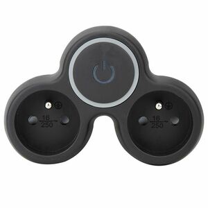Solight rozbočka, 2x 10A, černá, vypínač P105B obraz