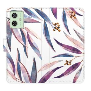Flipové pouzdro iSaprio - Ornamental Leaves - Motorola Moto G54 5G / G54 5G Power Edition obraz