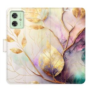 Flipové pouzdro iSaprio - Gold Leaves 02 - Motorola Moto G54 5G / G54 5G Power Edition obraz