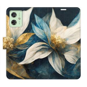 Flipové pouzdro iSaprio - Gold Flowers - Motorola Moto G54 5G / G54 5G Power Edition obraz