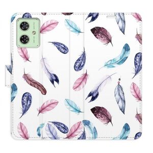 Flipové pouzdro iSaprio - Colorful Feathers - Motorola Moto G54 5G / G54 5G Power Edition obraz