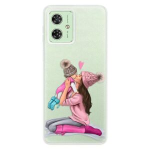 Silikonové pouzdro iSaprio - Kissing Mom - Brunette and Girl - Motorola Moto G54 5G / G54 5G Power Edition obraz
