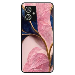 Lesklé pouzdro Exclusive iSaprio - Pink Blue Leaves - Motorola Moto G54 5G / G54 5G Power Edition obraz