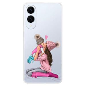 Silikonové pouzdro iSaprio - Kissing Mom - Brunette and Girl - Samsung Galaxy S25 Edge obraz