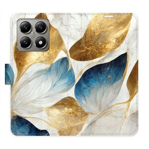 Flipové pouzdro iSaprio - GoldBlue Leaves - Xiaomi 14T obraz
