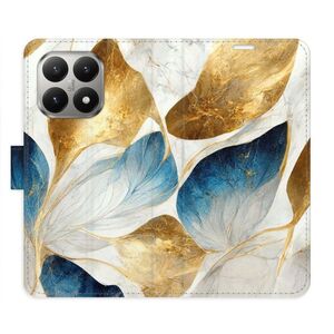 Flipové pouzdro iSaprio - GoldBlue Leaves - Xiaomi 15T obraz