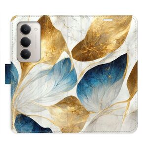 Flipové pouzdro iSaprio - GoldBlue Leaves - Xiaomi Redmi 15 obraz