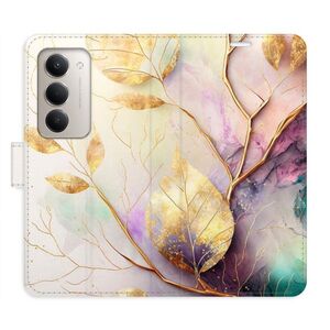 Flipové pouzdro iSaprio - Gold Leaves 02 - Xiaomi Redmi 15 obraz