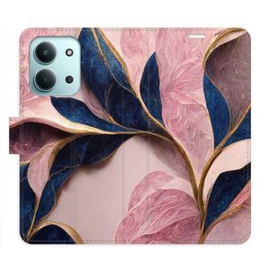 Flipové pouzdro iSaprio - Pink Leaves - Xiaomi Redmi 15C obraz