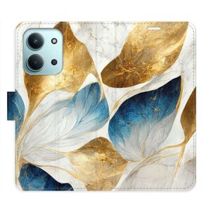 Flipové pouzdro iSaprio - GoldBlue Leaves - Xiaomi Redmi 15C obraz