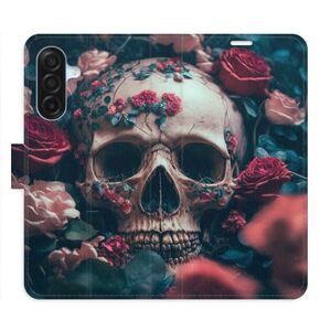 Flipové pouzdro iSaprio - Skull in Roses 02 - Samsung Galaxy A17 / A17 5G obraz
