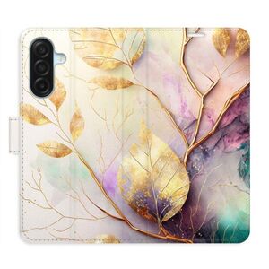 Flipové pouzdro iSaprio - Gold Leaves 02 - Samsung Galaxy A17 / A17 5G obraz