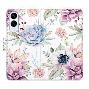 Flipové pouzdro iSaprio - Succulents Pattern - Samsung Galaxy S25 Edge obraz