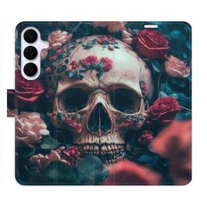 Flipové pouzdro iSaprio - Skull in Roses 02 - Samsung Galaxy S25 FE obraz