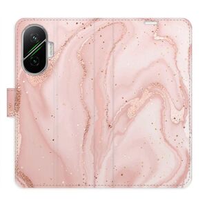 Flipové pouzdro iSaprio - RoseGold Marble - Poco F7 obraz