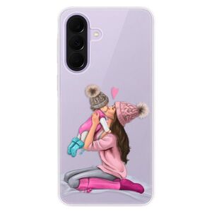Silikonové pouzdro iSaprio - Kissing Mom - Brunette and Girl - Samsung Galaxy A27 obraz
