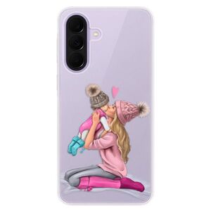 Silikonové pouzdro iSaprio - Kissing Mom - Blond and Girl - Samsung Galaxy A37 obraz