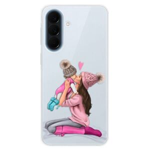 Silikonové pouzdro iSaprio - Kissing Mom - Brunette and Girl - Samsung Galaxy A57 obraz
