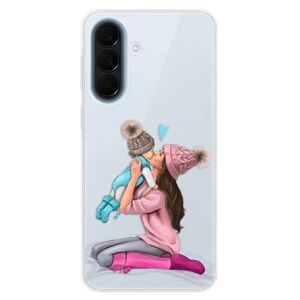 Silikonové pouzdro iSaprio - Kissing Mom - Brunette and Boy - Samsung Galaxy A57 obraz