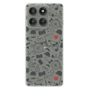 Silikonové pouzdro iSaprio - Vintage Pattern 01 - black - Motorola Edge 60 Fusion obraz