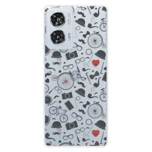 Silikonové pouzdro iSaprio - Vintage Pattern 01 - black - Motorola Edge 50 Fusion obraz