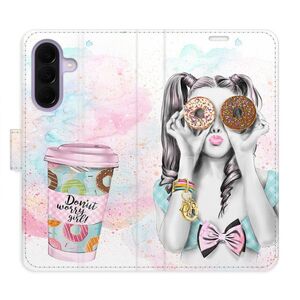 Flipové pouzdro iSaprio - Donut Worry Girl - Samsung Galaxy A37 obraz