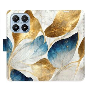 Flipové pouzdro iSaprio - GoldBlue Leaves - Xiaomi 17 obraz