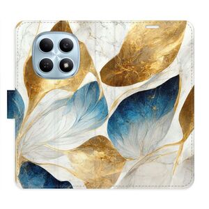 Flipové pouzdro iSaprio - GoldBlue Leaves - Xiaomi Redmi Note 15 4G / 15 5G obraz