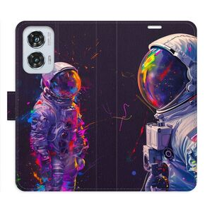 Flipové pouzdro iSaprio - Neon Astronaut 02 - Motorola Edge 50 Fusion obraz