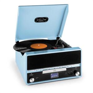 Auna RTT 1922, retro stereo systém s MP3, CD, USB, FM, AUX, funkcí nahrávání, modrý obraz