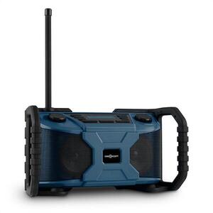 OneConcept Workside, modrý, outdoorový reproduktor s rádiem, DAB +, FM, bluetooth, USB, IP54, baterie obraz