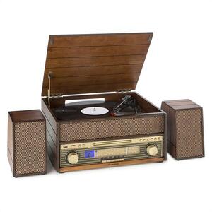 Auna Epoque 1909, retro audio systém, gramofon, kazety, bluetooth, USB, CD, AUX obraz