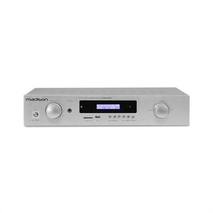 Madison MAD-1400 BT, 2x 140 W RMS, bílý, HiFi stereo zesilovač, bluetooth, USB, SD, MP3, AUX, FM obraz