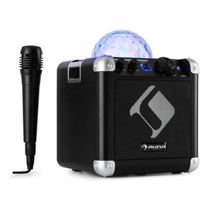 Auna BC-10 karaoke systém LED párty osvětlení, bluetooth, dobíjecí baterie, USB, AUX-IN, černá barva obraz