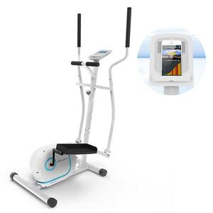 KLARFIT Myon Cross, eliptický trenažér, setrvačník 12 kg, systém SilentBelt, bílý obraz