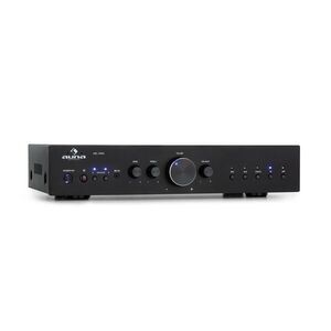 Auna AV2-CD608BT, HiFi stereo zesilovač, 4 x 100 W RMS, BT, digitální optický vstup, černý obraz