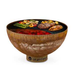 Blumfeldt Savage, ohniště s grilem, Ø 60.5 cm, ocel, ochranný kryt, rezavý vzhled obraz