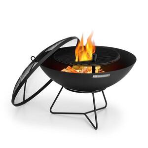 Blumfeldt Orbit 3 v 1, ohniště s grilem, Ø 60 cm, grilovací rošt Ø 40 cm, stůl, černé obraz