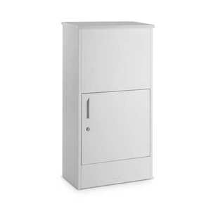 Blumfeldt London White, poštovní schránka na balík, ocel, ukotvení do země, kulatý zámek obraz