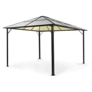 Blumfeldt Pantheon Solid Sky Ambient Solar, pavilon s střechou, 3 × 4 m, polykarbonát, hliník, osvětlený obraz