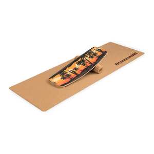 BoarderKING Indoorboard Curved, balanční deska, podložka, válec, dřevo/korek obraz