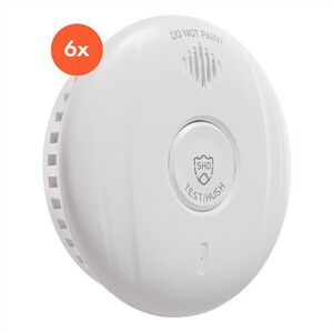 SHD by oneConcept, detektor kouře DOF Pro10, plast, varovný signál 85 dB, životnost baterií 10 let, sada 6 kusů obraz