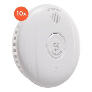 SHD by oneConcept, detektor kouře DOF Pro10, plast, varovný signál 85 dB, životnost baterií 10 let, sada 10 kusů obraz