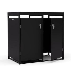 Blumfeldt BinSafe, box na odpadky, 2 odpadkové koše, 240 l, uzamykatelný, pozinkovaná ocel odolná vůči povětrnostním vlivům, střecha pro výsadbu obraz