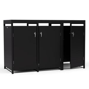 Blumfeldt BinSafe, box na odpadky, 3 odpadkové koše, 240 l, uzamykatelný, pozinkovaná ocel odolná vůči povětrnostním vlivům, střecha pro výsadbu obraz