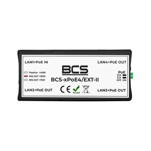 BCS BCS-xPoE4/EXT-II Nezpravovaný PoE extender pro BCS-xPoE4/EXT-II obraz